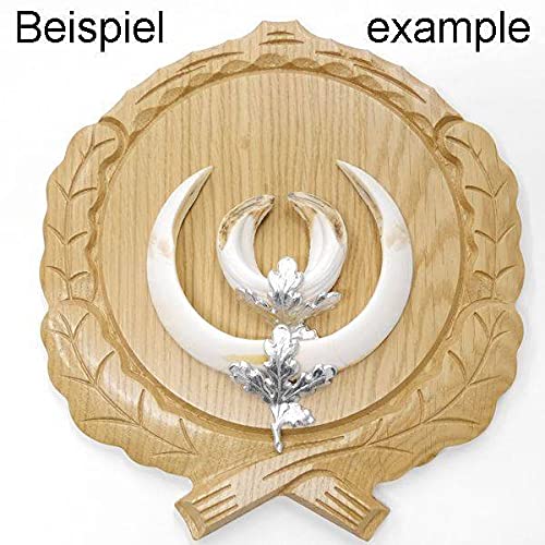 GTK Oferta 5 placas de cuña talladas de roble claro AF 17,5 cm con 10 hojas de aluminio de roble, tabla cuña, tabla de especias, cartel de trofeo.