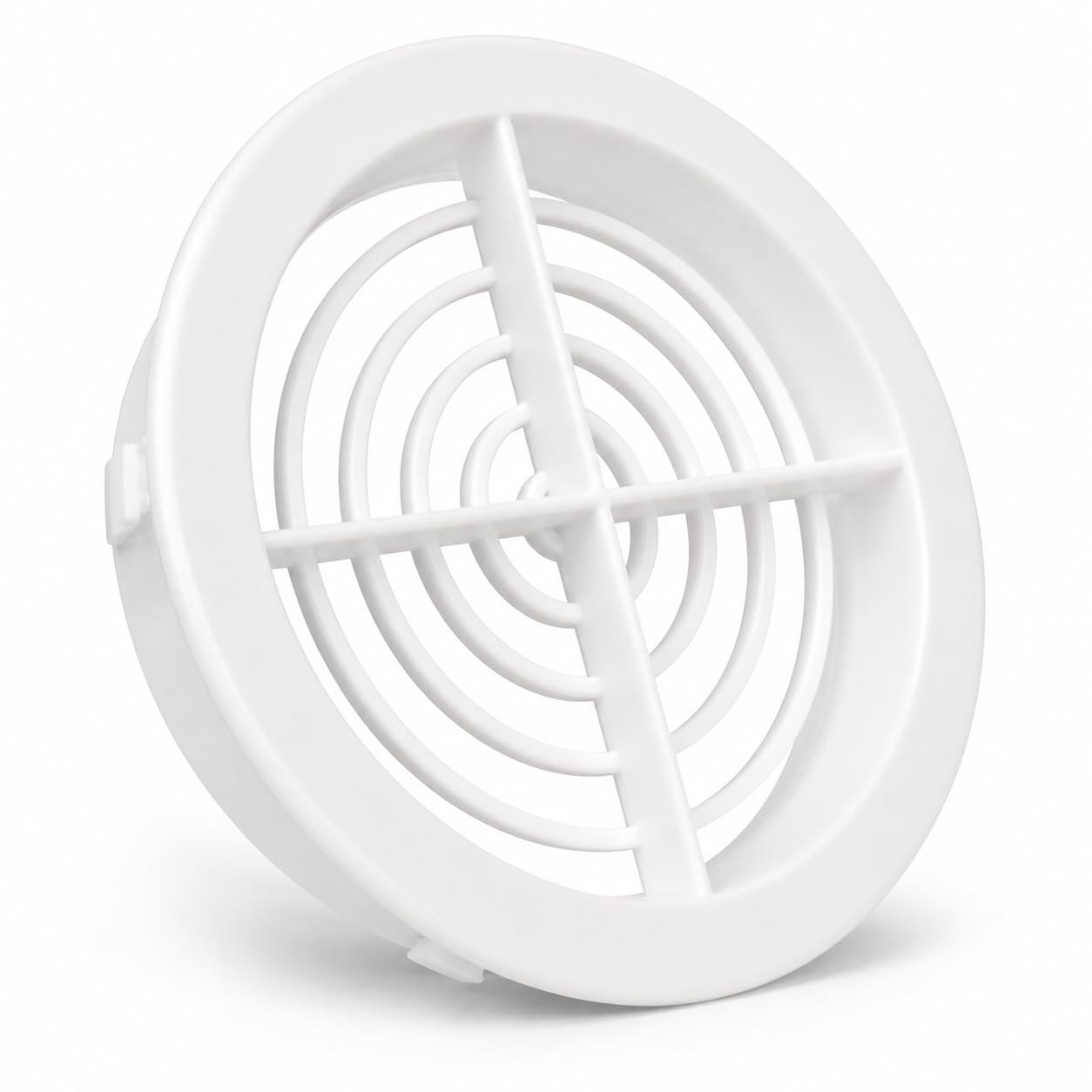 Packing Bat 70mm Circular Soffit Vents with Insect Grille, Push-Fit uPVC Roof Eaves Vent Covers for Loft Ventilation, White, 20 Pack