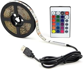 LED Strip Lights RGB Color Changing USB Powered with Remote Control,Smart TV Backlight for TV Behind Product Displays, Under Counter Lighting Decor Home Decor