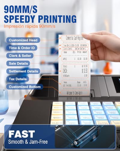 Image of PYY Cash Register for Small Businesses Caja Registradora with Wired Scanner
