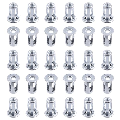 Rustark 30 Stück M4 Hohlraum Metallanker Jack Nuts Petal Expansion Nuts Dünne Befestigungen Sortiment Kit Schwerlast Jack Petal Muttern für Hohlwand Eisenblech