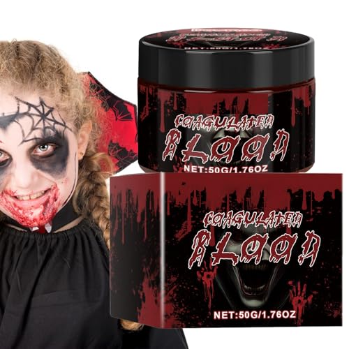 Sangre falsa, sangre de maquillaje de Halloween, vampiro coagulado realista, etapa lavable para fiestas zombis, efectos teatrales, disfraces, piel segura, cosplay perfecto, casas embrujadas