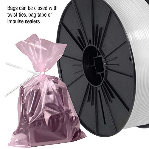 Image of Boxes Fast BFPBAS1260 Anti-Static Flat 4 Mil Poly Bags, 18 inch x 24 inch, Pink (Pack of 250)