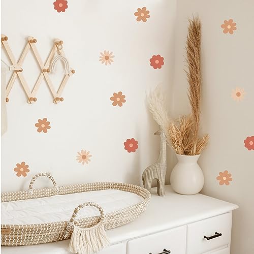 Image of Colorful Daisy Flower Baby Room Decor Wall Sticker Decals Floral Nursery Wall Stickers for Kids Play Room Nursery Classroom Bedroom Boho Wall D�cor