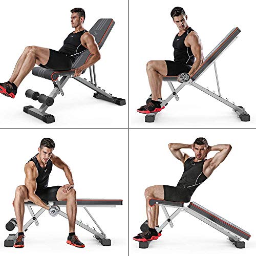 Yoleo Commercial Weight Bench, Adjustable/Foldable Strength Training Bench, Utility Incline/Decline Bench for Full Body Workout - Fast Folding