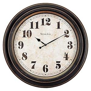 Westclox Traditional Large Wall Clock Battery-Operated Clock for Living Room, Bedroom, Office | Ideal Housewarming Gift (20 Inch, Black-Brown)
