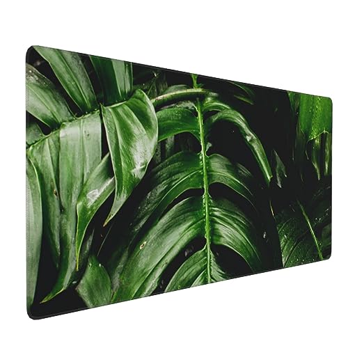Grand tapis de souris de jeu XXL motif jungle tropicale 90x40 cm pour bureau gamer antidérapant