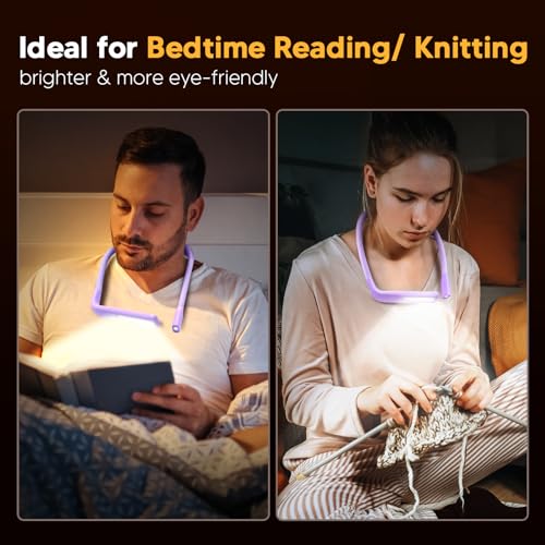 Image of Neck Reading Light Knitting Light: Back to School Supplies Essentials Book Light Gifts for Women Daughter Wife Mom Her, Birthday Gifts for Book Lovers, Crochet Accessories Sewing Supplies Craft Light
