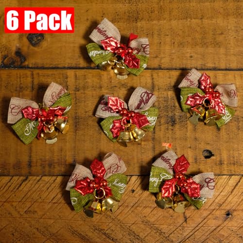 Image of NONNO & ZGF 6 Pack Flameless 8.7'' Window Candles with 12 AA Batteries(Include) +6 Bows(with Bells) +6 Suction Cups+6 Golden Candleholders. Battery Powered Ivory Taper Candle with Remote and Timer