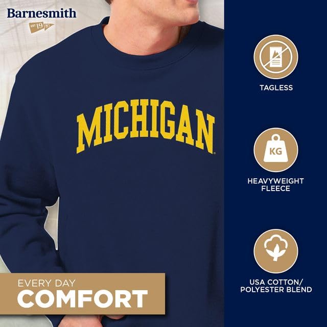 Barnesmith Crewneck Sweatshirt for College, Classic Logo, Color, Adult Unisex3