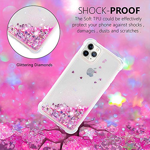 Coque iPhone 11 Pro Max paillettes flottantes silicone antichoc