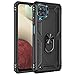 Samsung Galaxy M32 Case, Military Grade Tough Heavy Armored Protective Phone Case with Magnetic Metal Ring Kickstand Slim Shockproof Duty Armor Cover Case for Samsung Galaxy M32, Black
