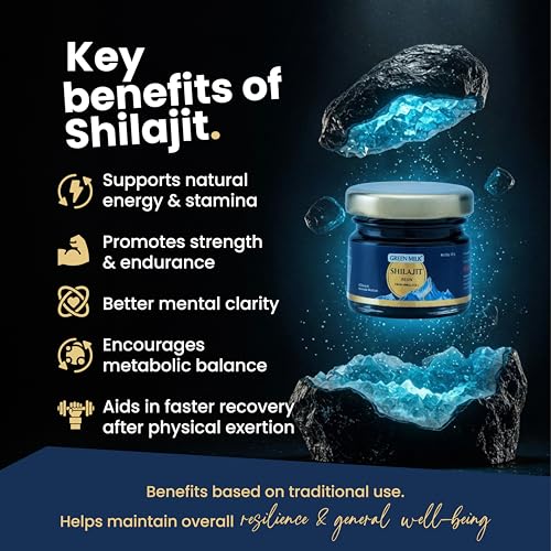 Image of Green Milk Shilajit Resin for Daily Vitality, Stamina & Men's Wellness Support | Purified Himalayan Shilajit with Natural Fulvic Acid | Ayurvedic Rejuvenation Resin | 20g