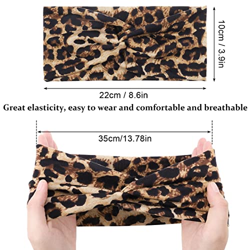 Dacitiery 6 Pack Headbands for Women,Wide Soft Ladies Headband Boho, Print Leopard Bandanas Fashion Knotted Head Bands for Adult Women Hair Accessories - Image 3