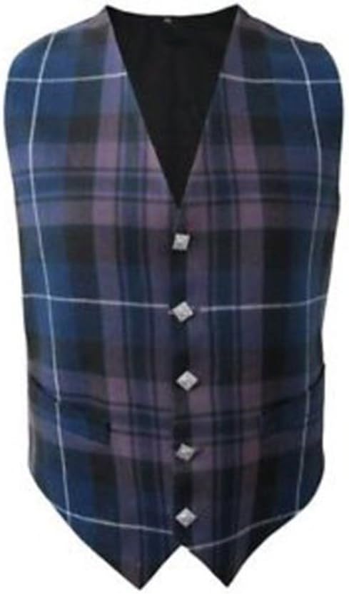 The Scotland Kilt Company Men's Scottish Tartan Waistcoat with Thistle Buttons in Choice of 4 Tartans