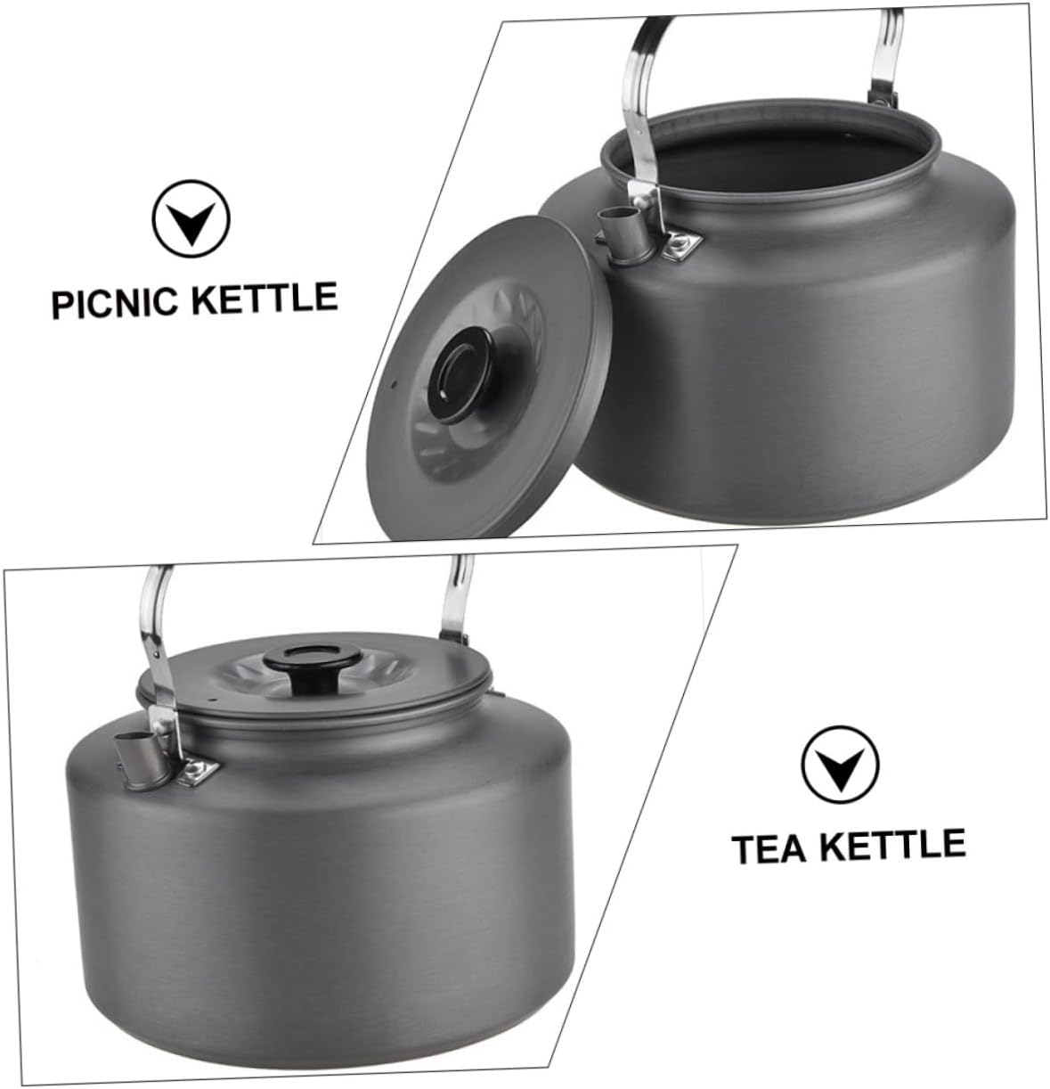 Camping Kettle Lightweight Outdoor Tea Pot Portable Picnic Coffee Pot Easy to Clean Store Heat Insulated Handle for Safe Use