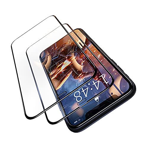 AZONE® Schutzglas iPhone 11 iPhone XR Militär Standard (9H Härte Full Screen Glas Schutzfolie 6.1“) - Einfache Montage - Mit Positionierhilfe - Vollbild Schutzglas - 2 Stück Cover