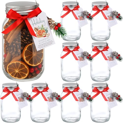 Threehoney 9 Sets Christmas Potpourri Simmer Pot 25 oz Glass