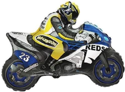 Blue Moto Racing Motorbike Shaped 26" Foil Balloon