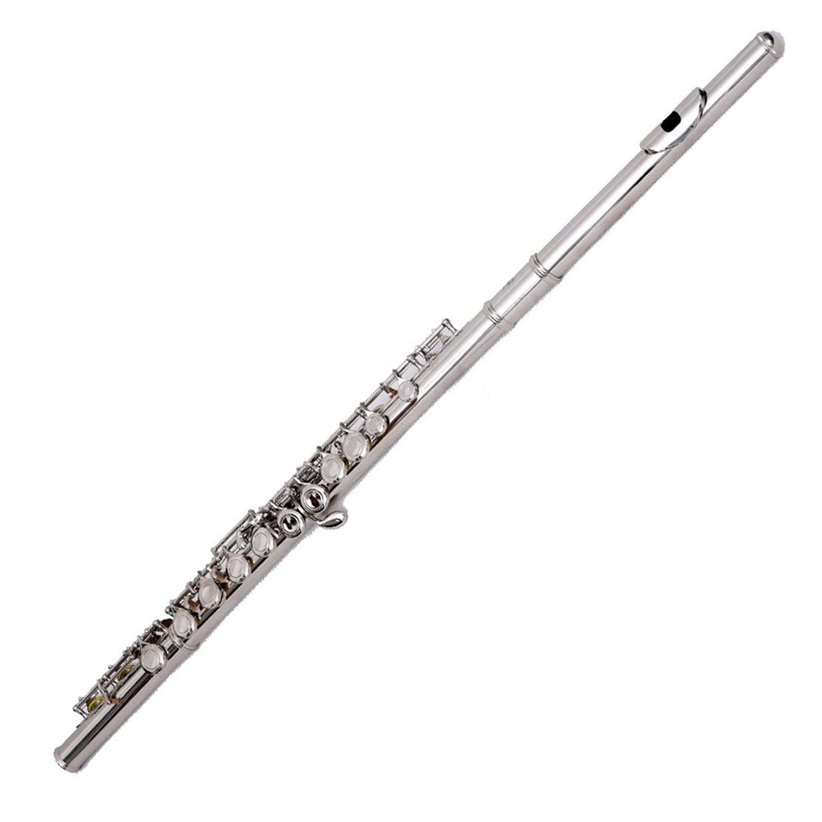 16/17 Schließen/Offene Löcher C Schlüsselflöte Cupronickel Nickel/Versilbert Flöte Mit E-Taste Querflöte (Color : 16 Closed Nickel)