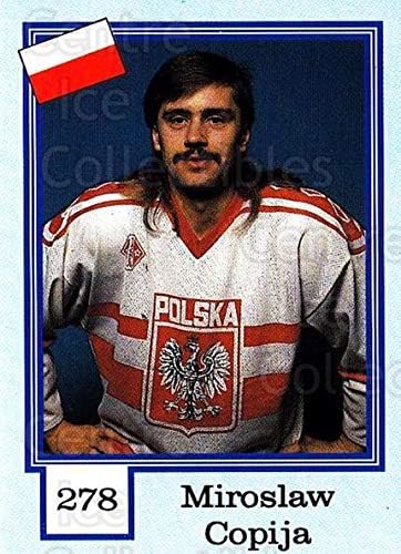 (CI) Miloslaw Copija Hockey Card 1992 Finnish Semic Stickers Snickers Backs 278 Miloslaw Copija
