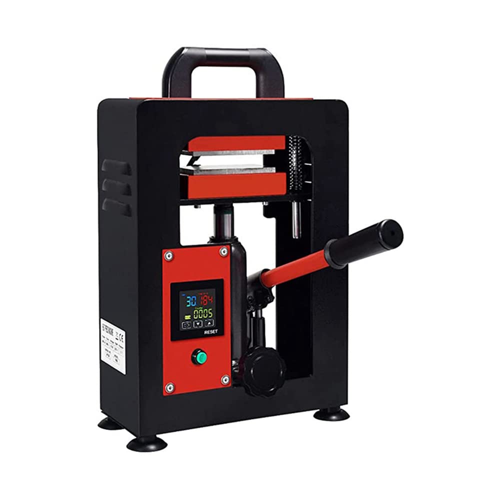 SLMAT Vapor Hydraulic Heat Press Machine, 2.4x4.7inch Dual Heating Aluminum Plates Heat Press Kit Rosin Press Machine with Lcd Digital Controller Panel