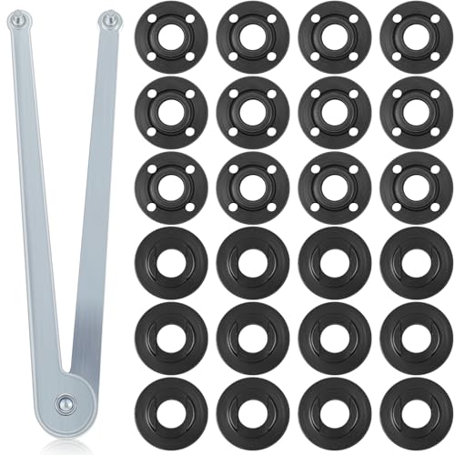 Image of Hicarer 25 Pcs Angle Grinder Nut Angle Grinder Wrench Kit Universal Locknut Adjustable Spanner 5 /8''-11 Flange Metal Lock Nut Compatible with Makita /Dewalt