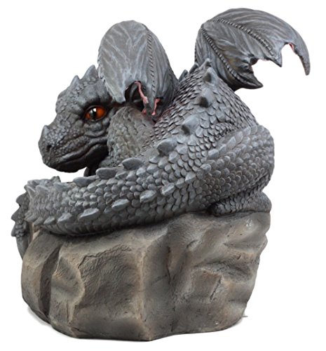 Ebros Large Spyro Resting Baby Dragon Hatchling On Rock Garden Statue 10" L Faux Stone Resin Finish Legends And Fantasy Home And Garden Accent Decor Sculpture (Dragon Hatchling On Rock) #TOP4