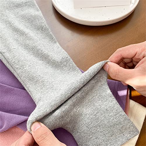 White Tights for Girls Footless Leggings Fleece Lined Toddler Kids Basic Solid Full Length Pants Fall Winter Clothes2