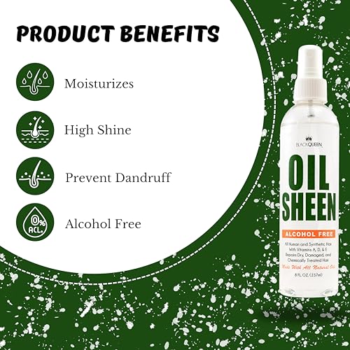 Black Queen Hair Oil Sheen Spray para locs 8 oz miniatura 5