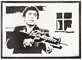 moreno-mata Authentique Graffiti Fait a la Main Scarf. Film Poster Tony Montana Affiche Handmade Decoration Murale Salon Chambre Cadeau Homme et Femme