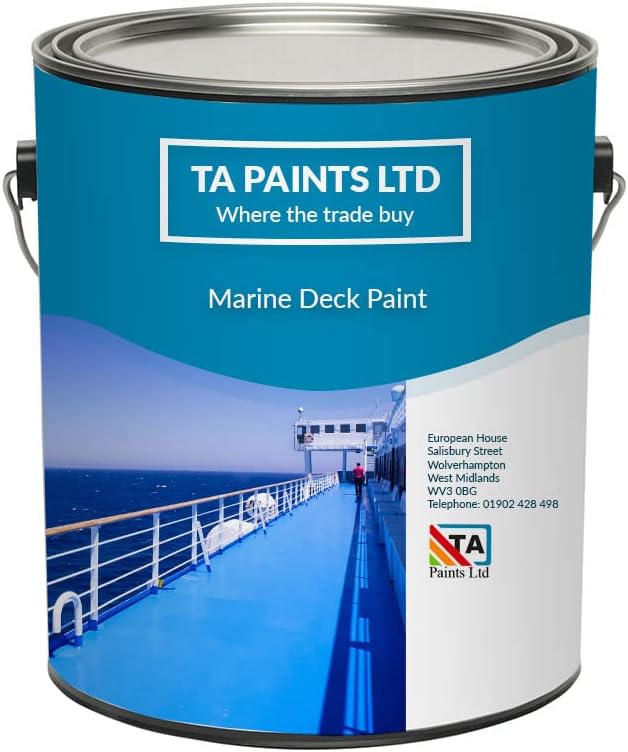 TA Paints NonSlip Marine Deck Paint (1 Litre, BS 00 A 05, Goosewing Grey) Highly Durable, Anti