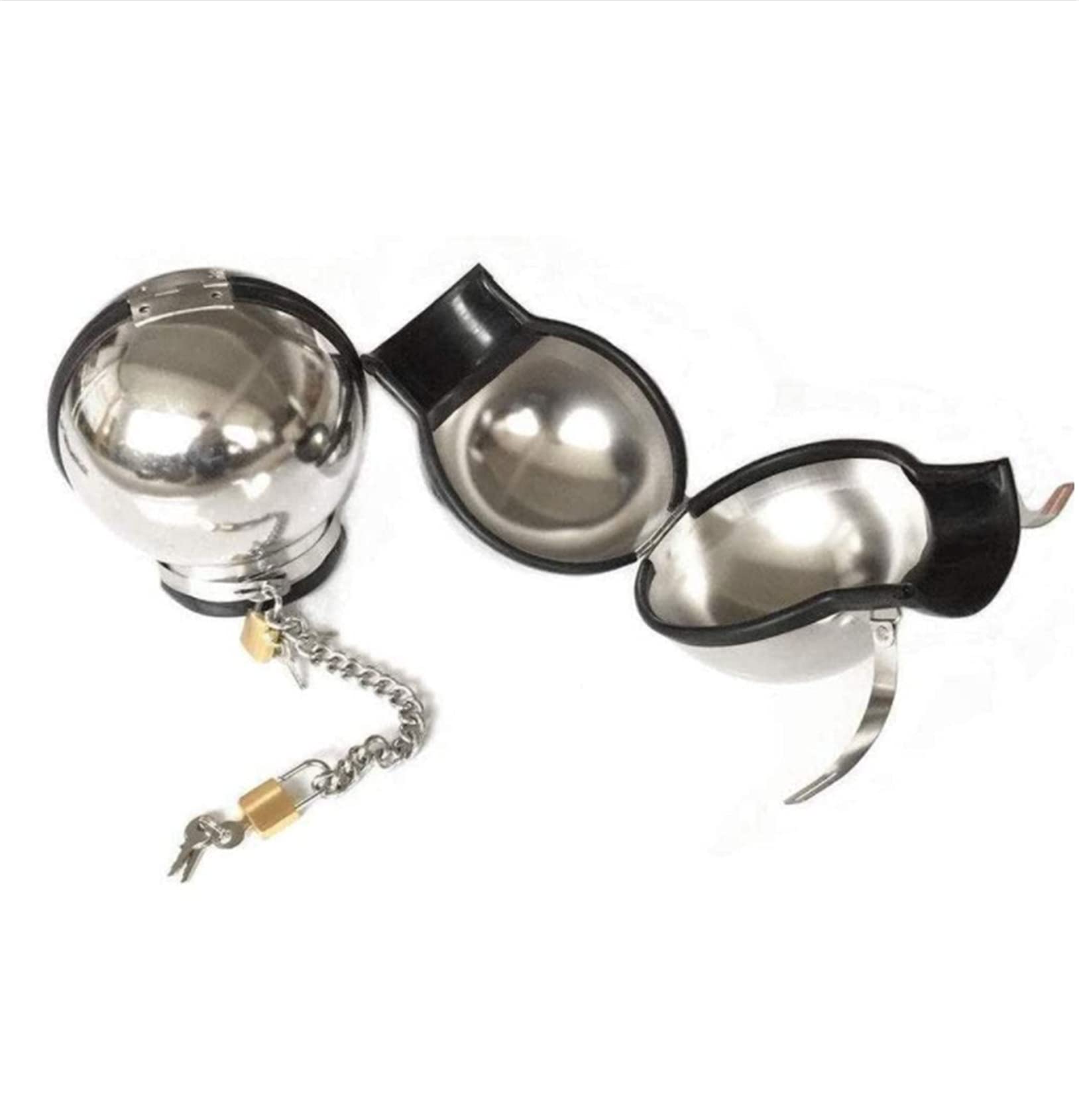 Métal Bondage BDSM Ball Casque Menottes Retenue Multi Couleurs Couverture Complète Tête Capot Poignets Restrictions Sex Toys for Hommes Femme(Pink Rosa,Male)