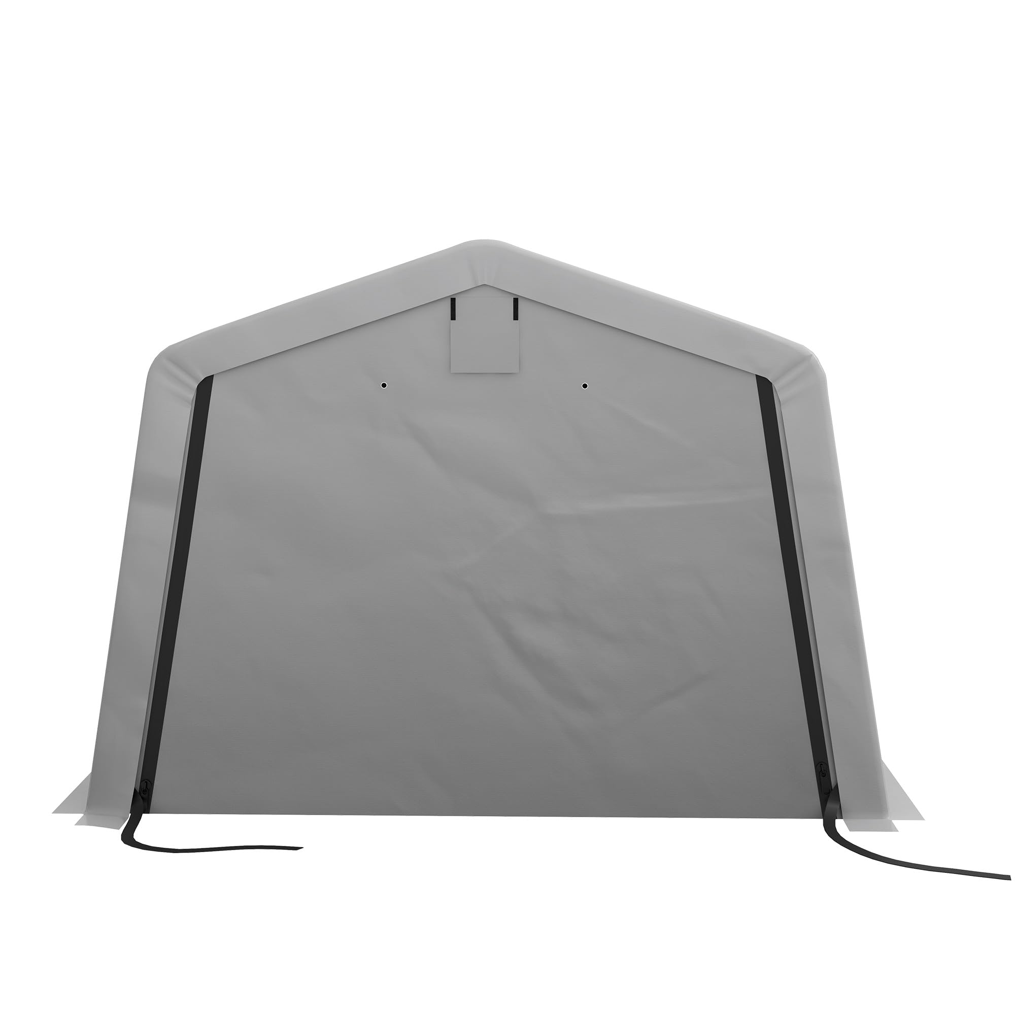 Outsunny Tente Garage carport dim. 6,2L x 3,3l x 2,4H m Acier galvanisé Robuste PE Haute densité 150 g/m² imperméable Anti-UV, 1 Porte Gris Clair et 2 aérations
