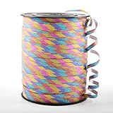 500 Yard Curling Ribbon, Rainbow Glitter Curly Ribbons for Gift Wrapping, Balloon Ribbon, Balloon String, Thin Ribbon, Gift Ribbon for Valentine's Day Wedding Birthday Party Christmas Decorations