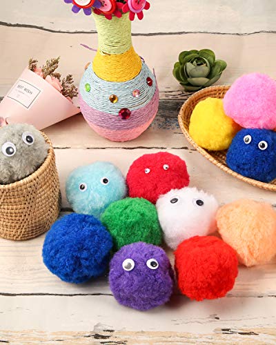 Pompons moelleux multicolores de 6 cm lavables pour customisation - 4