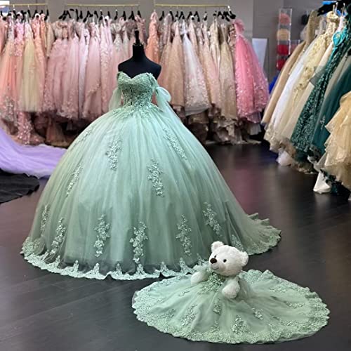 Ftupza Off Shoulder Quinceanera Dresses Puffy Tulle Ball Gowns for Vestido de 15 años Lace Appliques Prom Dress Ftu01 - Image 6