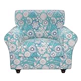 Gdmhy Stretch Couch Covers, Floral Printed Sofa Covers,2 Piece Armchair Slipcover with Separate Sect Cover,Washable Sofa Slipcover, Pet Friendly Furniture Protector Fit for Home (Armchair,Color-II)