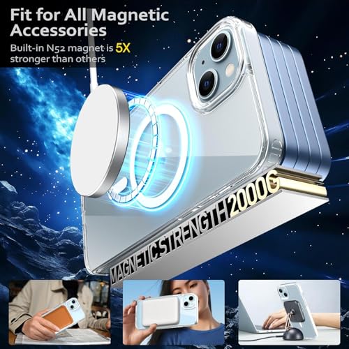 Image of Amozo for iPhone 15 Back Case Cover | Ultra Hybrid Mag-Safe Camera and Drop Protection Back Case Cover for iPhone 15 - (Polycarbonate|Clear)