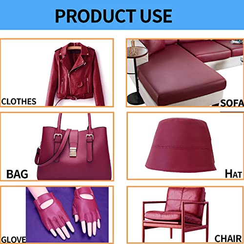 Premium Wine Red Pebbled Faux Leather Upholstery Fabric - Versatile 1 Yard 0.8mm Thick Vinyl for Crafting, Upholstery, and Fashion Projects 4 Premium Wine Red Pebbled Faux Leather Upholstery Fabric - Versatile 1 Yard 0.8mm Thick Vinyl for Crafting, Upholstery, and Fashion Projects - Image 3