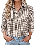 【Soft & Breathable Fabric】Women’s button shirts are made with high-quality, skin-friendly fabric, is breathable, durable, comfortable, and soft. Cozy and stylish, this shirt keeps you comfortable all day long. Plaid, striped, and solid-colored fabric...