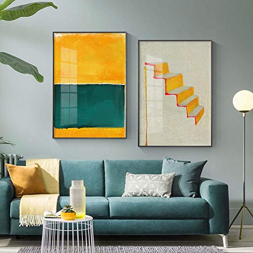 Póster nórdico combinado para dar vida a paredes vacías pinturas modernas salón 50x70cm dos piezas