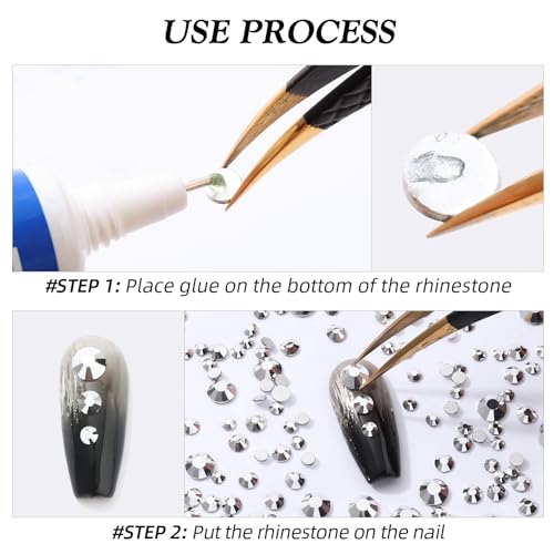 Image of Silver Flatback Rhinestones, Glass Rhinestones for Nail Art and Craft, Glue Fix, Loose Crystal Gemstones(Silver, SS4, 2880pcs, 1.5-1.7mm)