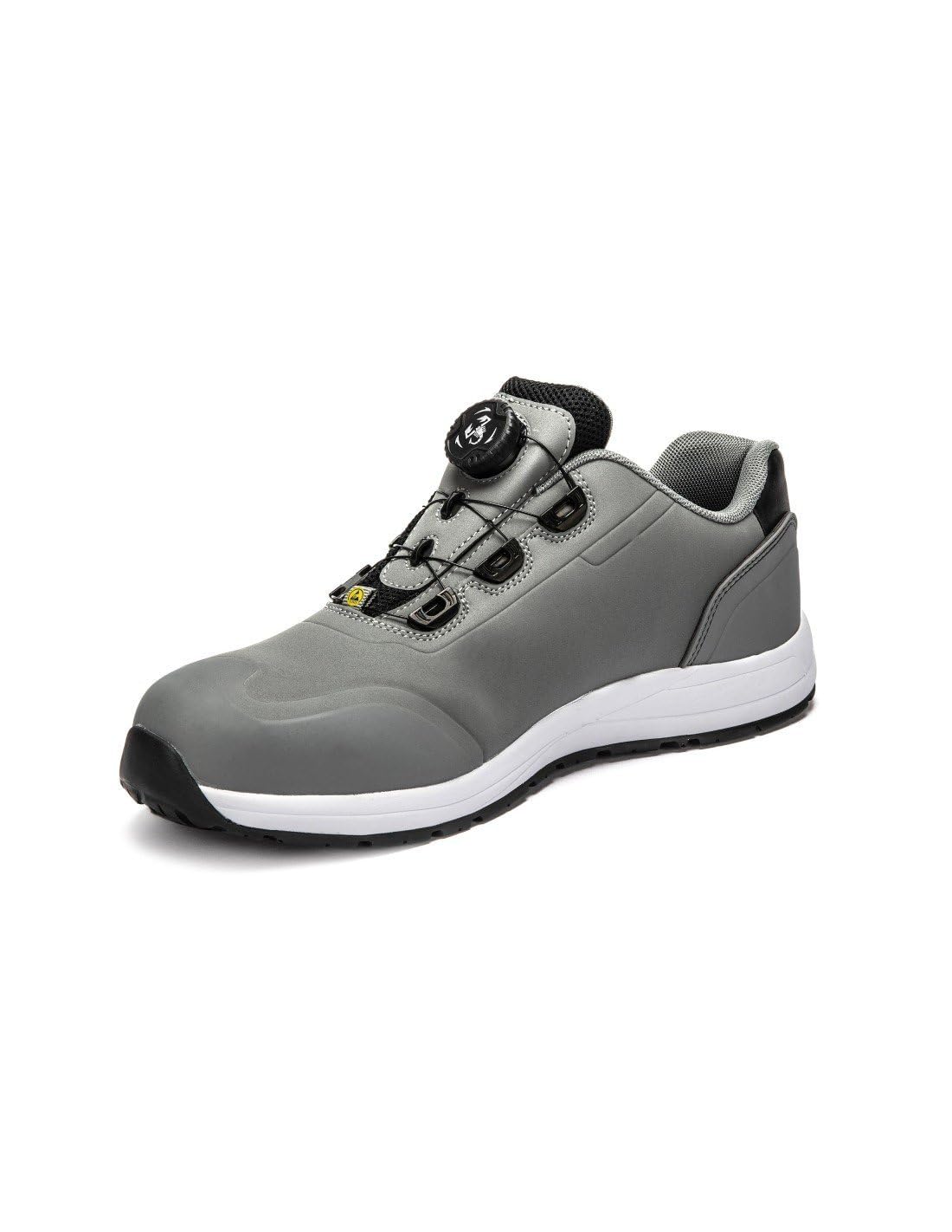 Abarth Scorpion Zapato de Seguridad S3 Gris Unisex Cierre Rotativo
