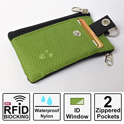 Image of CHENSPRX Minimalist RFID Blocking Small Wallet with ID Window,WaterResistant Zip Id Case Wallet with Lanyard Keychain for Cards,Cash,Travel,Women,Men