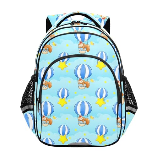 Emelivor Squirrel Balloon Star Kids Backpack School Cute Bookbag Toddler Backpacks Daypacks Bag for Kids,M