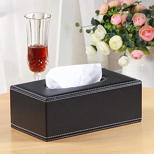 Rhcsz 008 High-End Fashion Pu Leather Tissue Box Holder Black thumb #3
