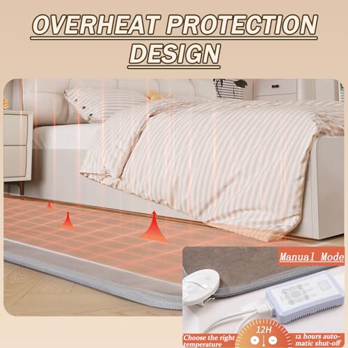 Chauffage d'appoint intelligent réglable avec tapis de sol électrique - 5