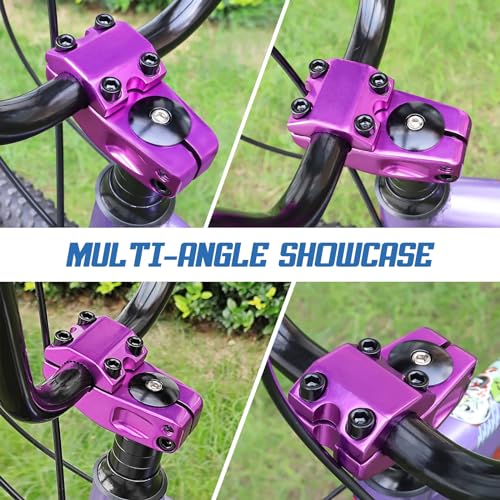 Image of Bike Stem for BMX Bike Aluminum Alloy Fixed Gear Bicycle Stem Bright Purple
