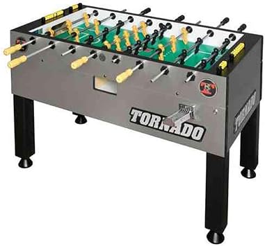 Tornado Platinum Tour Edition T-3000 Tournament Foosball Table Soccer Game - 3 Goalie - Silver - Coin Operated